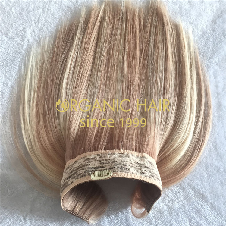 Full cuticle human hair-- halo with clips  C77